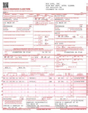 insurance-claim-form - Chiropractic Billing And Coding